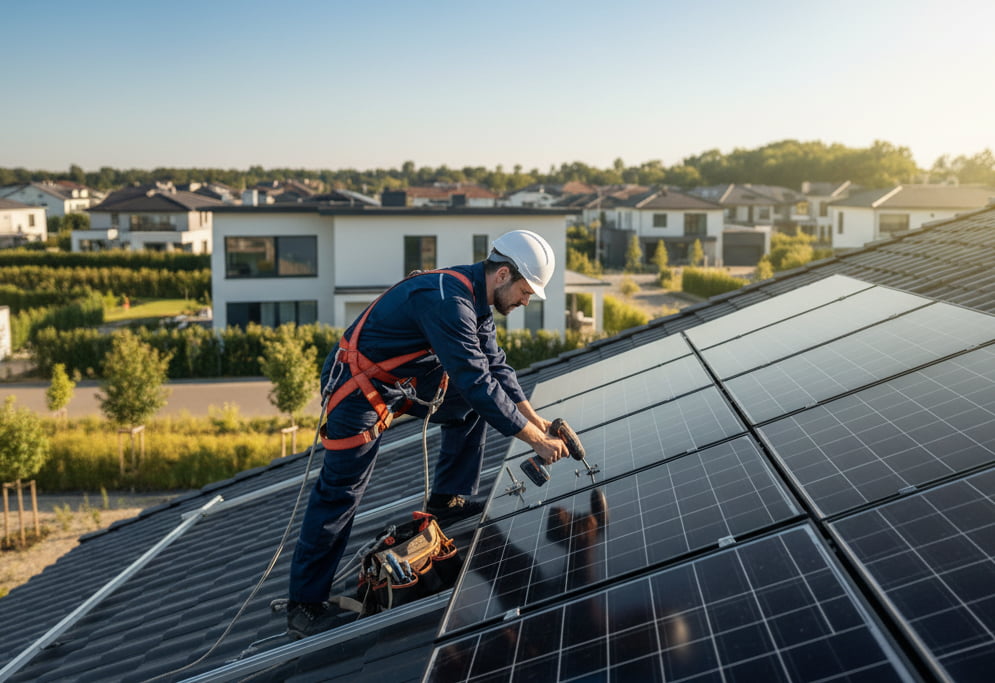 Instalación de placas solares en vivienda